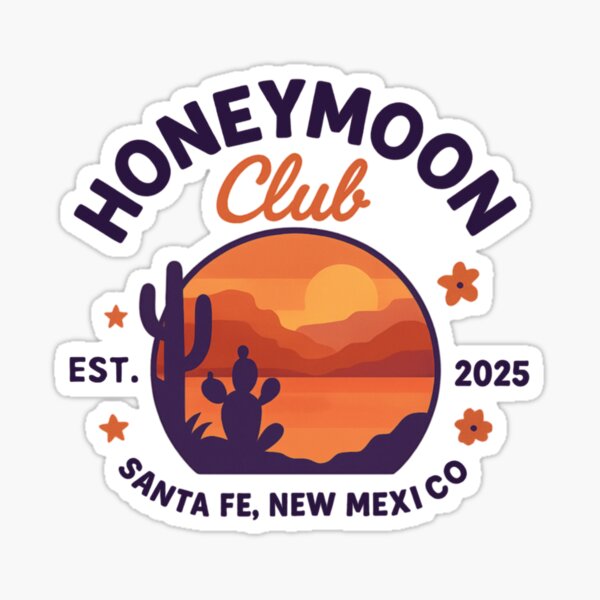 Item preview, Honeymoon Club Santa Fe NM est. 2025 – Sunset Desert Cactus Design for Couples, Boho Getaways & Romantic Southwest Escapes designed and sold by Memorph.