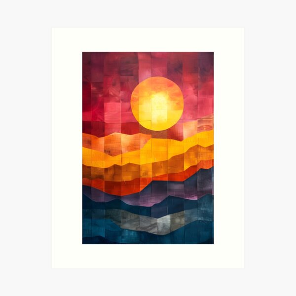 Item preview, Patchwork Sunset Horizon designed and sold by ShadowAndSlate.