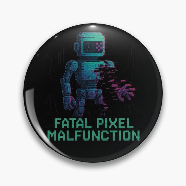 Item preview, Fatal Pixel Malfunction – Glitch Art Robot T-Shirt for Retro Gamers, Arcade Lovers & 8-Bit Fans designed and sold by The Midnight Fiber.
