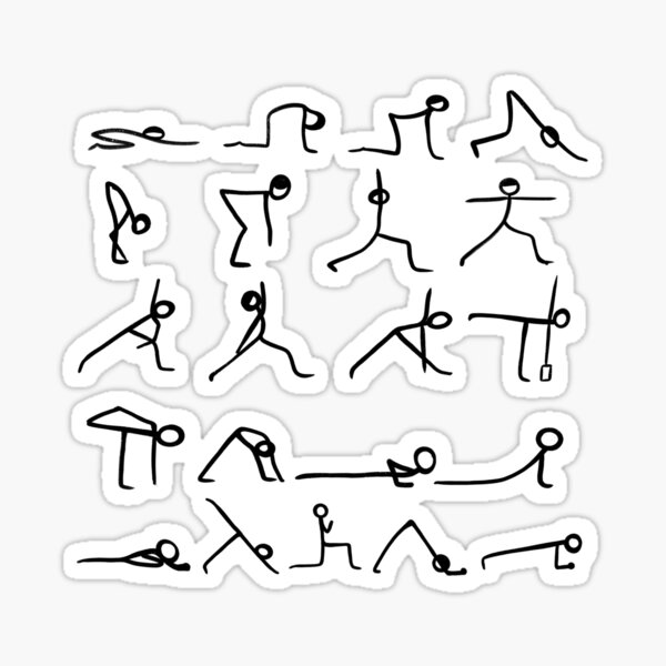 Item preview, Yoga asana sketches designed and sold by lialeaf.