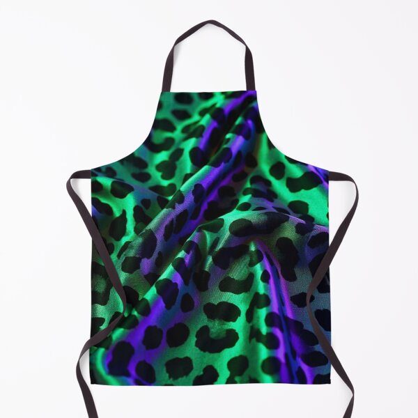 Item preview, Leopard Neon Silk – Green & Purple Iridescent Animal Pattern designed and sold by ArtiQreate.