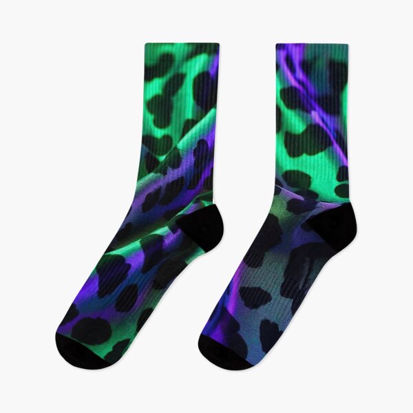 Item preview, Leopard Neon Silk – Green & Purple Iridescent Animal Pattern designed and sold by ArtiQreate.