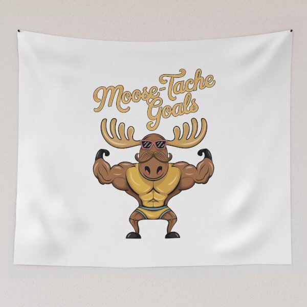 Item preview, Moose-Tache Goals Buff Moose with Moustache Design designed and sold by WildlifeInc.