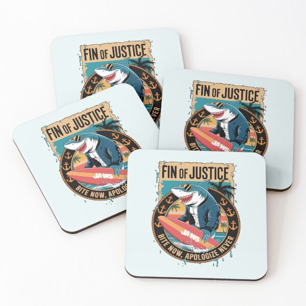 Item preview, Fin of Justice Shark Surfer – Bite Now Apologize Never designed and sold by WildlifeInc.