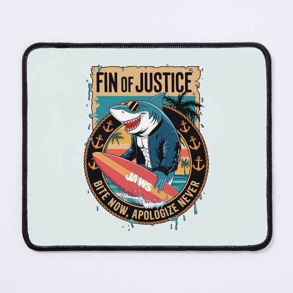 Item preview, Fin of Justice Shark Surfer – Bite Now Apologize Never designed and sold by WildlifeInc.