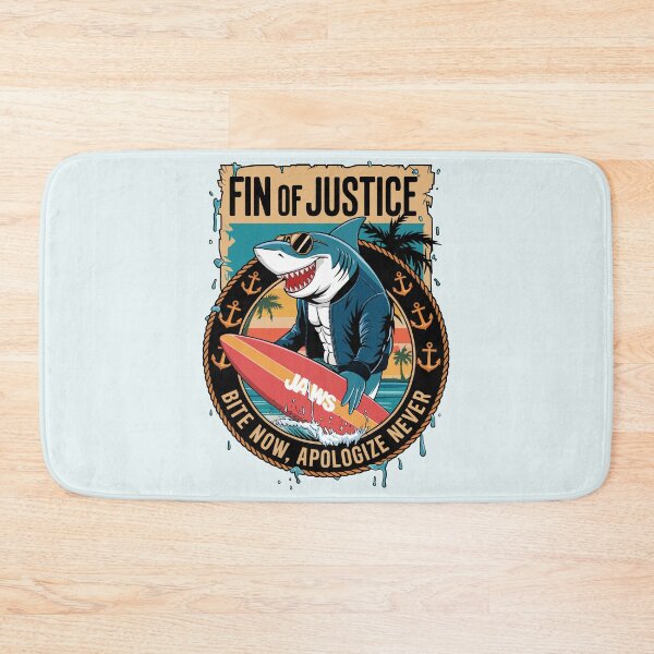 Item preview, Fin of Justice Shark Surfer – Bite Now Apologize Never designed and sold by WildlifeInc.