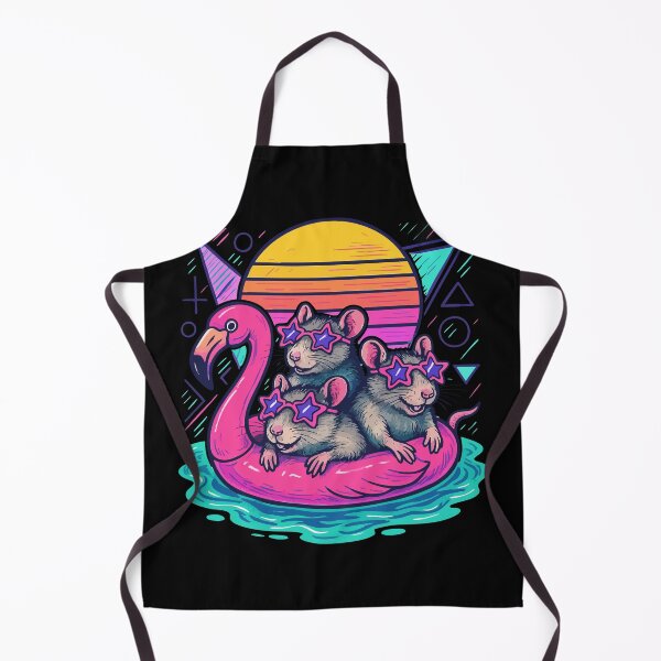 Item preview, Chillin Rats Summer Flamingo Retro designed and sold by TomFrontierArt.