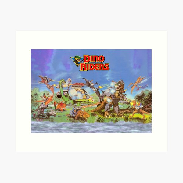 Item preview, Dino Riders 80s Cartoon Vintage designed and sold by Retr0Tshirts.
