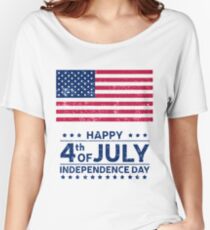 Happy 4th of July US American Flag Women's Relaxed Fit T-Shirt