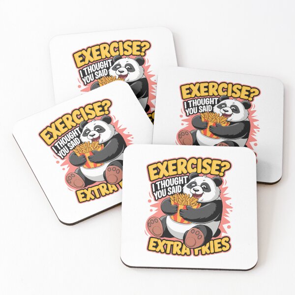 Item preview, Exercise? I Thought You Said Extra Fries Panda Joke designed and sold by WildlifeInc.