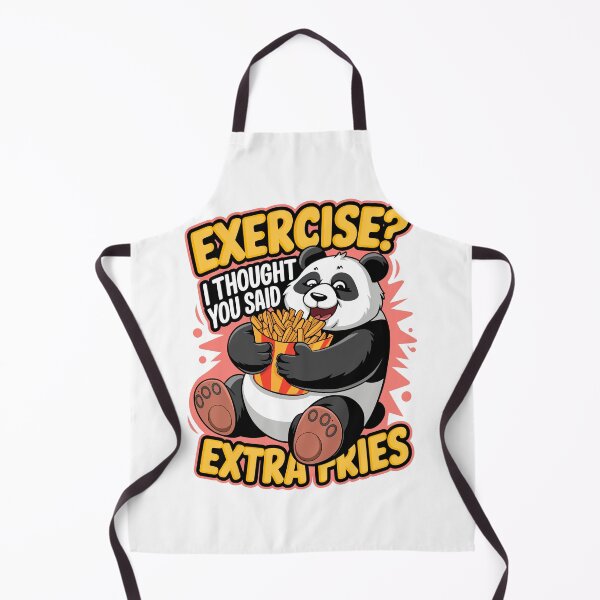 Item preview, Exercise? I Thought You Said Extra Fries Panda Joke designed and sold by WildlifeInc.