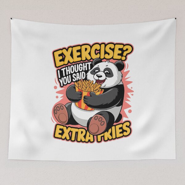 Item preview, Exercise? I Thought You Said Extra Fries Panda Joke designed and sold by WildlifeInc.