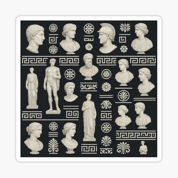 Item preview, Ancient Roman Marble Bust Ornamental Greek Design designed and sold by DreamCraze.