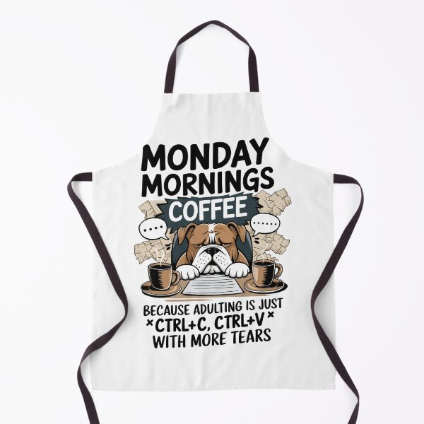 Item preview, Monday Mornings Bulldog Coffee – Adulting Ctrl+C Ctrl+V Meme designed and sold by WildlifeInc.