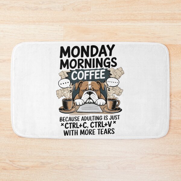 Item preview, Monday Mornings Bulldog Coffee – Adulting Ctrl+C Ctrl+V Meme designed and sold by WildlifeInc.