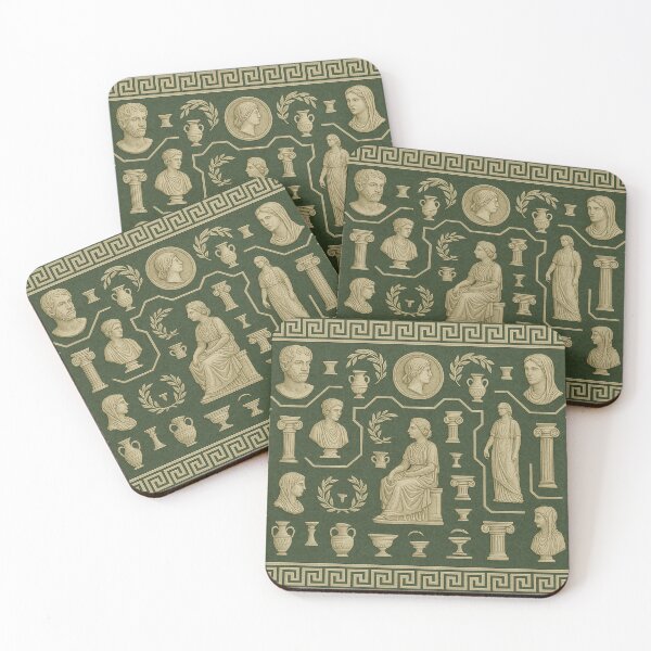 Item preview, Vintage Green Ancient Roman Marble Statue Pattern designed and sold by DreamCraze.