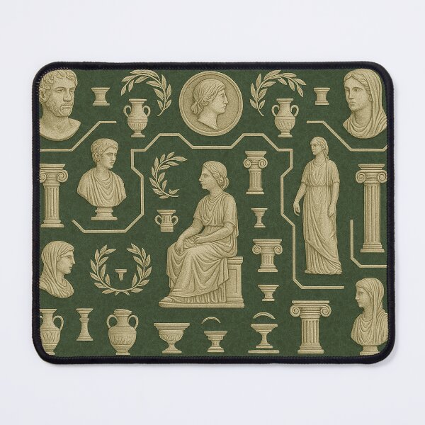 Item preview, Vintage Green Ancient Roman Marble Statue Pattern designed and sold by DreamCraze.