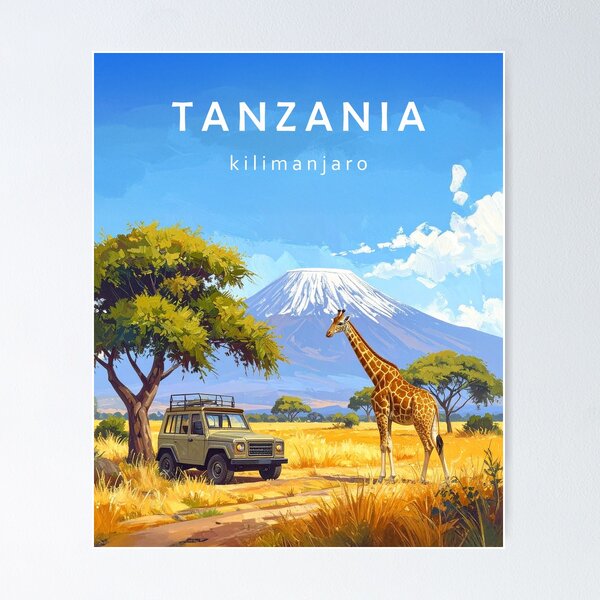 Item preview, Tanzania Safari Adventure Kilimanjaro & Giraffe designed and sold by Krisartist.