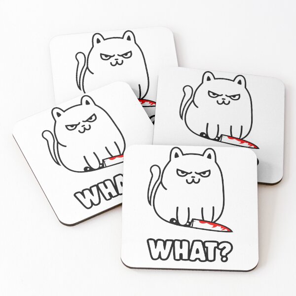 Item preview, What? Angry Cat with Knife - Funny Edgy Cat Meme designed and sold by All DayTees.