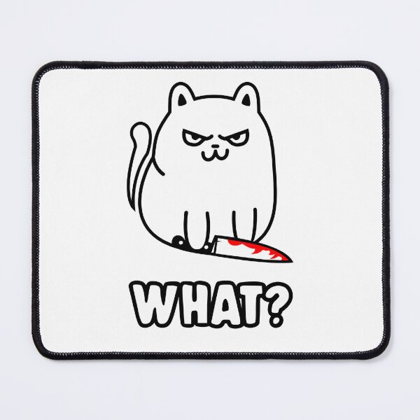 Item preview, What? Angry Cat with Knife - Funny Edgy Cat Meme designed and sold by All DayTees.