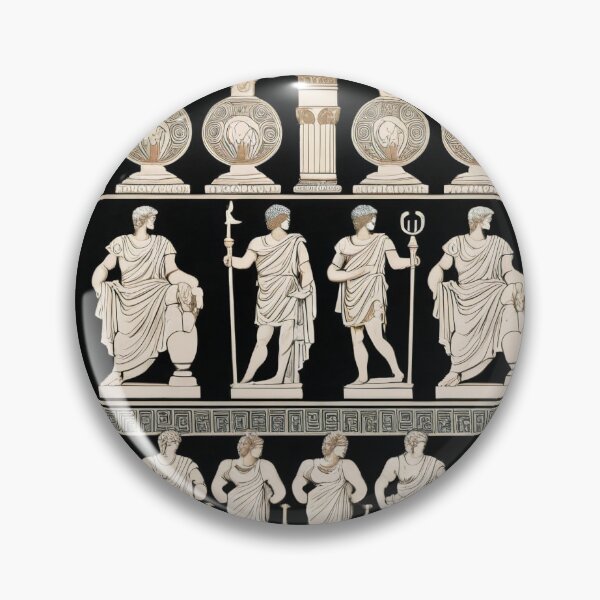 Item preview, Small Ancient Greek Stone Statues in a Row Pattern designed and sold by DreamCraze.