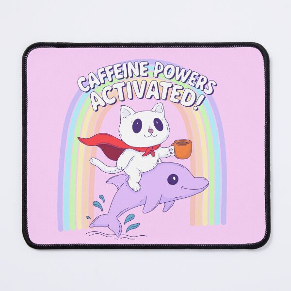 Item preview, Caffeinated Cat Rides a Dolphin into Battle designed and sold by Jess.a.creates.