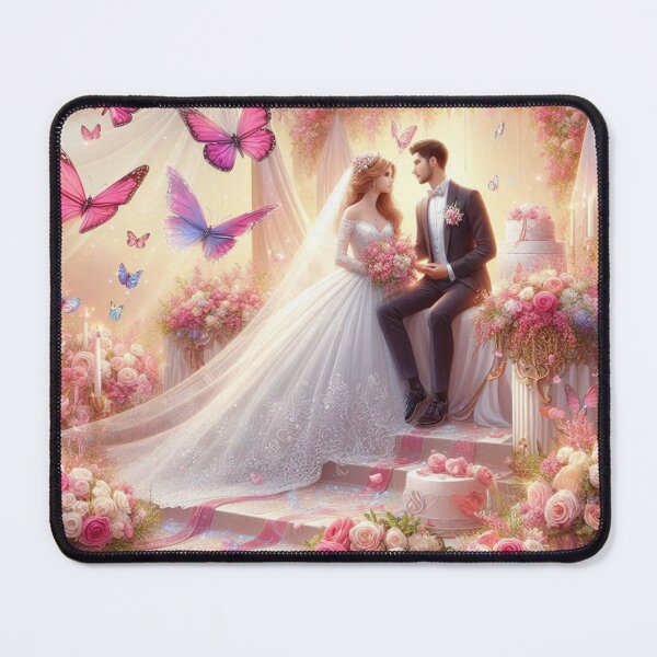 Item preview, Enchanted Dream Wedding: Romantic Pink Butterflies & Rose Bloom Art" designed and sold by choder61.