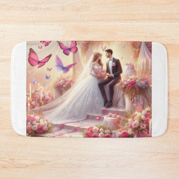 Item preview, Enchanted Dream Wedding: Romantic Pink Butterflies & Rose Bloom Art" designed and sold by choder61.