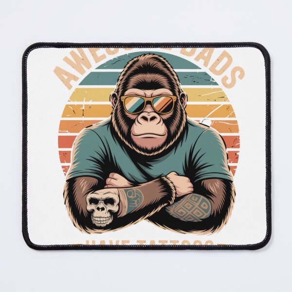 Item preview, Awesome Dads Have Tattoos and Beards Gorilla T-Shirt designed and sold by COWELLM.