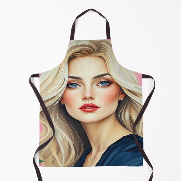 Item preview, Flower Portrait – Elegant artwork with blonde hair and blooming fantasy on a pink background designed and sold by FotoworldEdel.