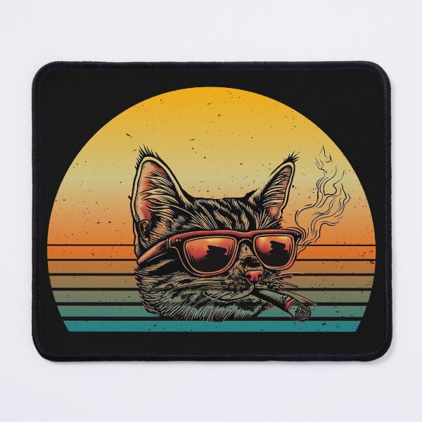 Item preview, Cat Meme Cat Smoking Cigarette Retro Vintage designed and sold by ZANNIX.