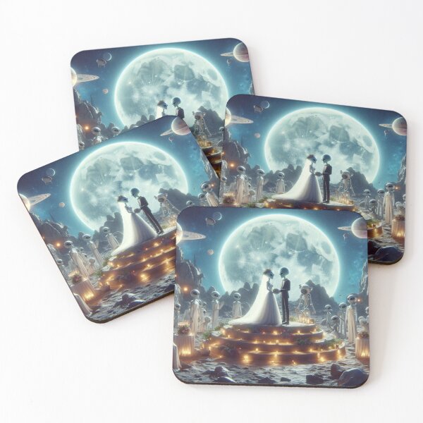 Item preview, Cosmic Love Story: Alien Couple's Moonlit Nuptials designed and sold by choder61.
