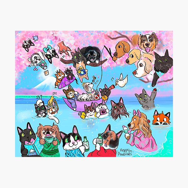 Item preview, Adventure in the cherry blossoms designed and sold by HappyPawtraits.