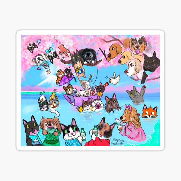 Item preview, Adventure in the cherry blossoms designed and sold by HappyPawtraits.