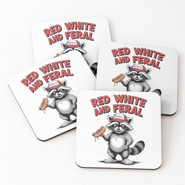 Item preview, Red White and Feral Racoon designed and sold by AniArtPL.