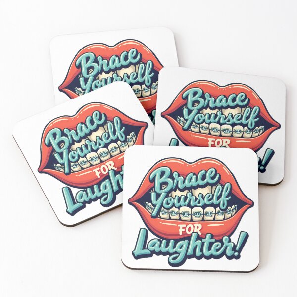 Item preview, Brace Yourself for Laughter - Funny Braces Typography Art designed and sold by ebada-art.