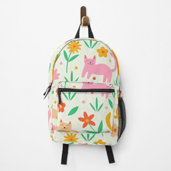 Item preview, Smiling cats with Colorful flowers Pattern  designed and sold by Yasminepatterns .