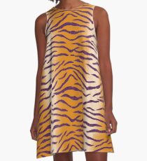 LSU Tiger Stripes 2 A-Line Dress