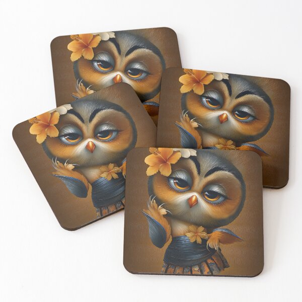 Item preview, Charming owl in a skirt with vibrant floral accents designed and sold by Artessie.