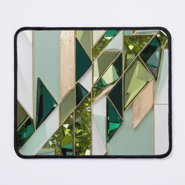Item preview, Peridot Geometry – Green and Gold Crystal Abstract by LaLi Designs designed and sold by LaLi-Designs.