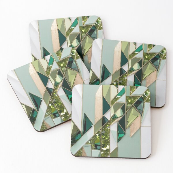 Item preview, Peridot Geometry – Green and Gold Crystal Abstract by LaLi Designs designed and sold by LaLi-Designs.