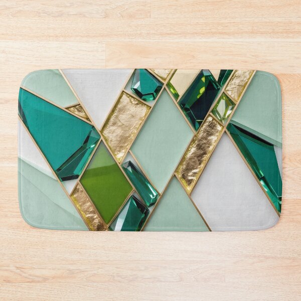 Item preview, Peridot Geometry – Green and Gold Crystal Abstract by LaLi Designs designed and sold by LaLi-Designs.