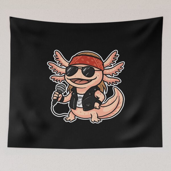 Item preview, Axl the Axolotl – Rockstar Amphibian Cartoon Sticker designed and sold by NecrosisShop.