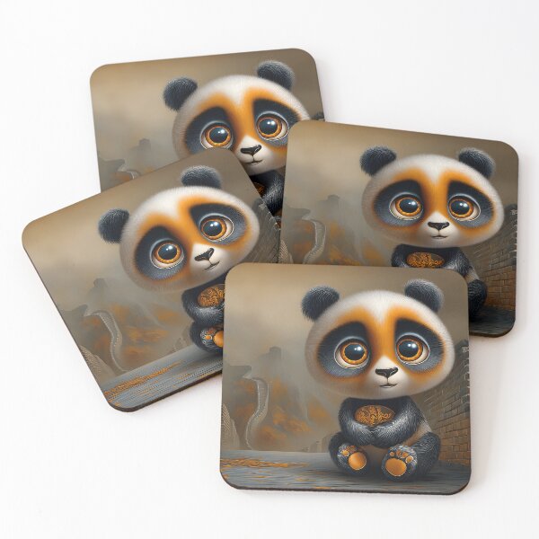 Item preview, Adorable panda at the Great Wall with autumn hues designed and sold by Artessie.