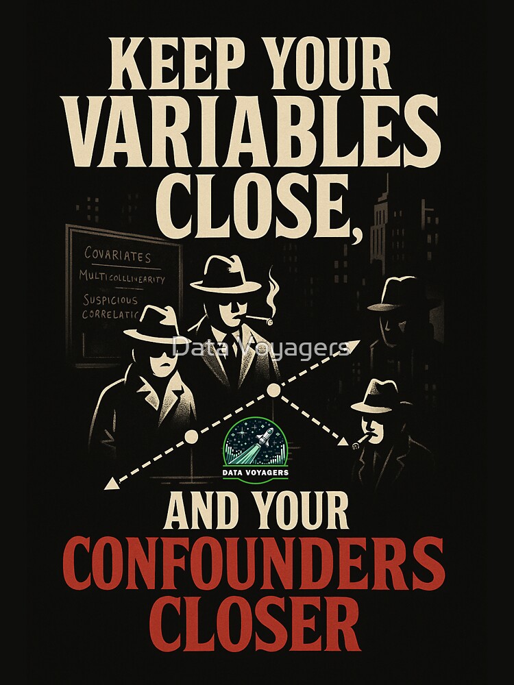 Thumbnail 3 of 3, Sticker, Keep your Variables Close, and your Confounders Closer designed and sold by DataVoyagers.