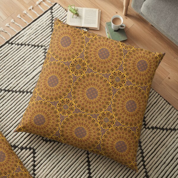 Girasoles Medallions A in Chocolate Floor Pillow