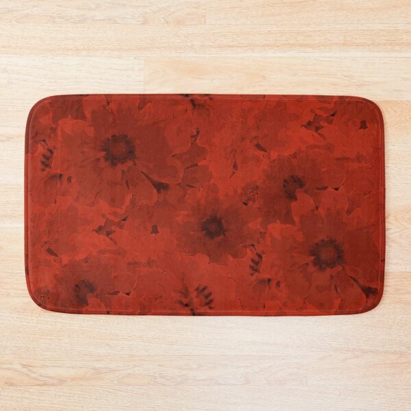 Item preview, Flower Ocean Halfdrop Monochrome Red d83218 designed and sold by Art in My Loft.