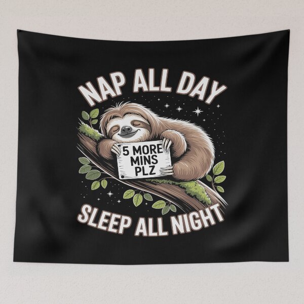 Item preview, 5 More Mins Funny Sloth Sleep Napping Cute designed and sold by MAKOPOKOShop.