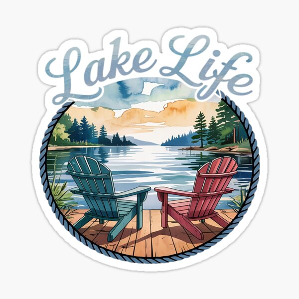 Item preview, Lake Life Scenic Dock View Distressed designed and sold by splindoershop.
