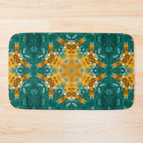 Item preview, Hex Mandala Blue and Yellow designed and sold by WormholeOrbital.